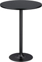 Furmax Bistro Pub Table Round Bar Height Cocktail Table for Home Bar, Round Bar Tables for Party, Dining Room, Living Room and Wedding, Metal Base MDF Top Obsidian, 40.6 Inch Height (1, Dark Black-1)