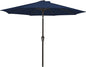 MEWAY 9ft Patio Umbrella Outdoor Table Umbrellas with Push Button Tilt and Crank, Market Umbrella 8 Sturdy Ribs for Deck, Garden, Pool and Backyard, Dark Blue