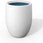Kante 21.7 Inch Tall Concrete Planter, Large Indoor Outdoor Plant Pot with Drainage, Smooth White Finish with Painted Interior, Ideal for Porch, Home, Garden, Patio