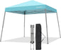 Canopy Tent, 10X10 FT Pop Up Canopy Outdoor Instant Tent Slant Legs with Carrying Bag, Portable Gazebo Shelter for Patio Deck Garden and Beach - 8X8 FT Canopy Cover (Cyan Blue)
