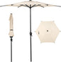 Abba Patio 7.5FT Lyon Outdoor Patio Umbrella Outdoor Table Umbrella with Push Button Tilt and Crank Market Umbrella 6 Sturdy Ribs UV Protection Waterproof for Garden Deck Backyard Pool Beige