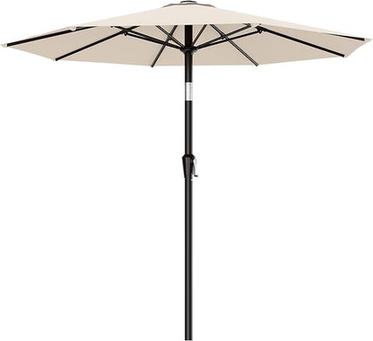 AreShark 9 FT Patio Umbrella for Outdoor, Outdoor Table Umbrella with Push Button Tilt and Crank, Outdoor Patio Umbrellas with 8 Sturdy Ribs for Market, Garden, Pool (Cream-white)