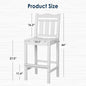 Bar Chairs Set of 2, White HDPE Weather-Resistant Outdoor Chairs