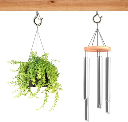 96 PCS Q-Hanger Hooks, Screw Hooks for Outdoor String Lights, Safety Buckle Design Cup Eye Hook for Hanging Christmas Lights, Plants, Mounted on Wall Ceiling, Include 1 Wing Nut Driver, Copper