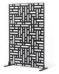 VEVOR Metal Privacy Screen, 47" W x 76" H, Outdoor Privacy Screens 3-Panel, Freestanding Outdoor Divider with Stand, Decorative Garden Steel Privacy Fence for Balcony Patio Indoor Room Hot Tub Black