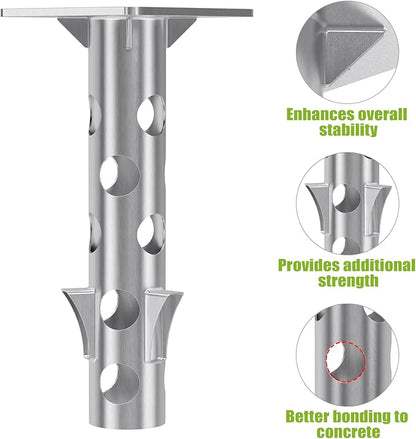Universal In-Ground Umbrella Base, Rust-Resistant Steel Concrete Holder, Space-Saving Design for Outdoor Offset Cantilever Upright Umbrella Stand