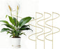 4 Pack Small Wavy Trellis for Potted Plants Indoor, 15 in Garden Trellises for Climbing Plants Outdoor, Single Stick Metal Climber Support Stakes for Vine Ivy Hoya Flower (Golden)