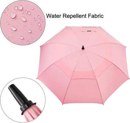 G4Free 47/54/62/68/72 Inch Automatic Open Golf Umbrella Oversize Extra Large Double Canopy Vented Windproof Waterproof Stick Umbrellas