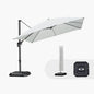 PURPLE LEAF 10'×10' Patio Umbrella with Base and Cover Outdoor Large Offset Cantilever Umbrella Heavy Duty Sun Umbrella for Garden Deck Pool Patio White