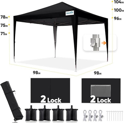 Quictent Privacy 8x8 Pop up Canopy Tent with Sidewalls and Roll-up Ventilated Windows, One Person Easy Setup, Outdoor Commercial Gazebo Shelter Enclosed Waterproof, Bonus 4 Sandbags