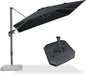PURPLE LEAF 9 Feet Square Cantilever Umbrella Patio Umbrella with Base Outdoor Umbrella Aluminum Offset with 360-degree Rotation for Garden Deck Pool Patio Black