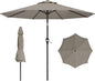 AreShark 9 FT Patio Umbrella for Outdoor, Outdoor Umbrella with Push Button Tilt and Crank, Outdoor Patio Umbrellas with 8 Sturdy Ribs for Market, Garden, Deck, Backyard, Pool (Mist Gray)