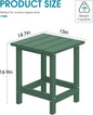 Side Table for Patio in Green HDPE, 180 lb Capacity, UV Resistant