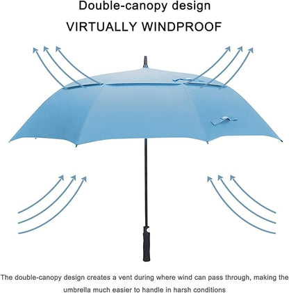 G4Free 47/54/62/68/72 Inch Automatic Open Golf Umbrella Oversize Extra Large Double Canopy Vented Windproof Waterproof Stick Umbrellas