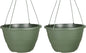 The HC Companies 13 Inch Wrapt Hanging Planters, Lightweight UV-Resistant Plastic Hanging Planters for Indoor & Outdoor Plants, 2-Pack Hanging Flower Pots for Garden, Patio & Home Decor, Green