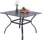 PHI VILLA 37 Inch Outdoor Dining Table Metal Steel Mesh Patio Dining Table Umbrella Table with 1.57" Umbrella Hole (Mesh)