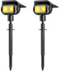 Nreonrick Solar Spot Lights 360° Adjustable Solar Lights Outdoor IP65 Waterproof with 2-in-1 Solar Powered Spotlights for Landscape Lighting for Garden, Yard, Pathway (Warm White, 2 Pack)