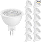 Mlambert 12 Pack MR16 LED Bulbs 50W Halogen Equivalent,5000K Daylight White,5W GU5.3 MR16 12V Spotlight Bulb,Non-Dimmable,45° Beam Angle for Landscape