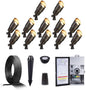 Gardenreet Solid Brass 12V LED Landscape Lighting Kit (12-Pack Spotlights) with 300W Low Voltage Transformer and Mechanical Timer and 250FT Wire and 50Pack Connectors for Outdoor Garden Patio