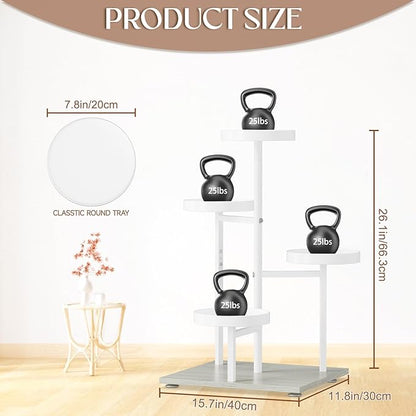 iDavosic.ly 4 Tier Plant Stand Indoor, Tiered Corner Flower Holder Shelf Outdoor, Metal Tall Orchid Display Rack for Patio Porch Garden Balcony Office Living Room, Space Saving, White