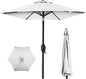 Best Choice Products 7.5ft Heavy-Duty Round Outdoor Market Table Patio Umbrella w/Steel Pole, Push Button Tilt, Easy Crank Lift - White