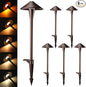 LEONLITE Update 5CCT Low Voltage Pathway Lights, LED Landscape Path Lights, 1800/2700/3000/4000/5000K, Flat Cone Head, 12-24V AC/DC, IP65 Outdoor Walkway Light, Oil Rubbed Bronze Aluminum, Pack of 6