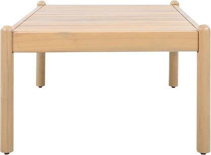 Christopher Knight Home Lenor Patio Acacia Wood Coffee Table, Solid Wood Outdoor Table for Patio Furniture Set, Slat Panel Rectangular Top, Light Teak