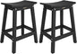 VINGLI 24 Inch Outdoor Bar Stools Set of 2, HDPE Weather Resistance Counter Height Bar Stools Durable Heavy Duty Patio Chairs for Bar Deck Balcony Kitchen Counter and Yard (Black, 24 Inch 2PC)