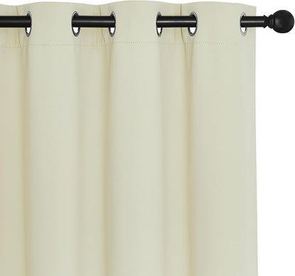 NICETOWN Blackout Patio Curtains 100 x 144 Inches Long for Sliding Door Extral Wide Blackout Curtain Panels Thermal Insulated Room Divider - Grommet Top, 100" W x 144" L, 1 Panel, Beige