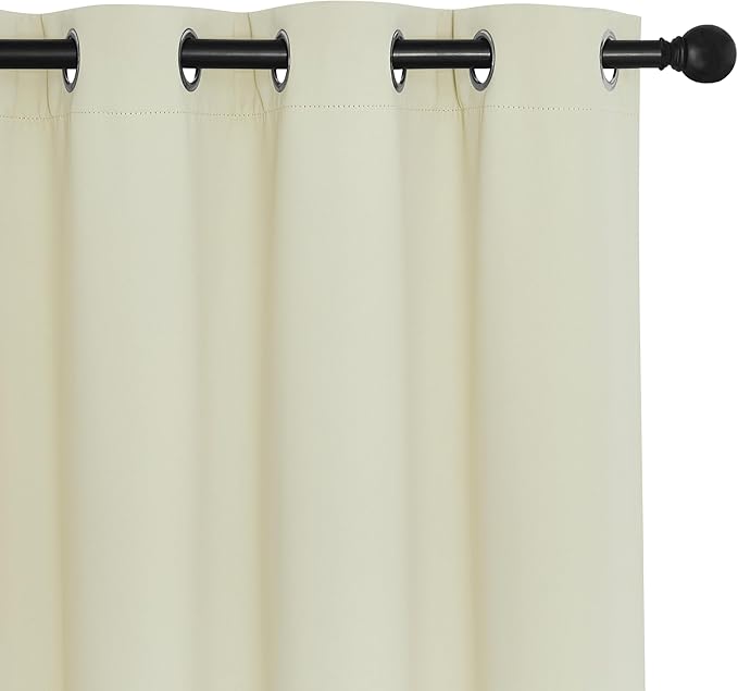 NICETOWN Beige Blackout Curtains for Bedroom 72 Inches Long, Thermal Insulated Room Darkening Grommet Window Curtains for Living Room Nursery, 66 inch x 72 inche, 1 Panel