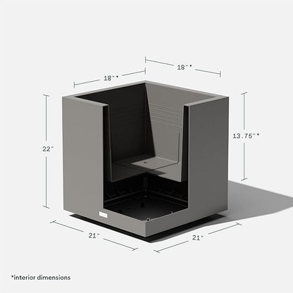 Veradek Block Series Cube Plastic Planter - Large Square Planter for Indoor or Outdoor Patio/Garden | Durable All-Weather Use with Drainage Holes | Modern Décor for Tall Plants, Trees, Flowers