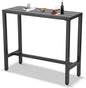 Outdoor Bar Table, Patio Console Pub Height Tables with Powder Coated Steel Frame, Weather Resistant Waterproof Top for Hot Tub, Balcony, Garden, Yard, Poolside (Grey, 47" Narrow Bar Table)