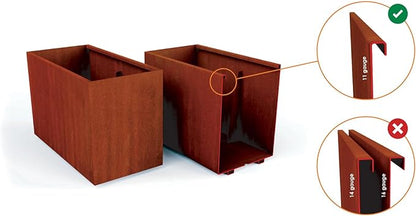 Plantercraft Corten Steel Planter 48 Inch | Large Round Planters for Outdoor Plants & Modern Raised Garden Bed | Extra Large Outdoor Planters for Commercial & Residential Landscape Design