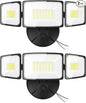 Onforu 2 Pack 75W Flood Lights Outdoor, 7000LM LED Flood Lighting Outdoor Switch Controlled, IP65 Waterproof Exterior Floodlight Fixture with 3 Adjustable Heads, 6500K Security Light for Garage Yard