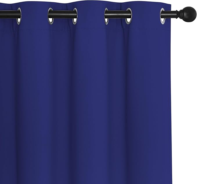 NICETOWN Blackout Window Curtain 90 inch Length - Room Darkening Thermal Insulated Grommet Large Window Treatment Light Blocking for Bedroom/Doorway (Navy Blue, 1 Panel, W52 x L90)
