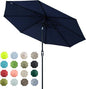 Tempera Patio Market Outdoor Table Umbrella with Auto Tilt and Crank, Large Sun Umbrella with Sturdy Pole & Fade Resistant Canopy, Easy to Set