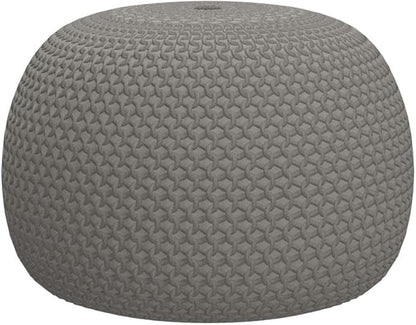 FRELISH DECOR Round Pouf Ottoman Hand Knitted 100% Cotton Pouf - Foot Stool - Knitted Bean Bag - Floor Chair for Living Room Bedroom - Foot Rest for Couch (20 Diameter x 14 Height) - Beige