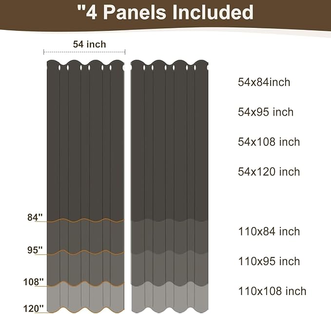 HolidayIdeas Outdoor Curtains for Patio Waterproof-4 Panels 54x84 - Image 9