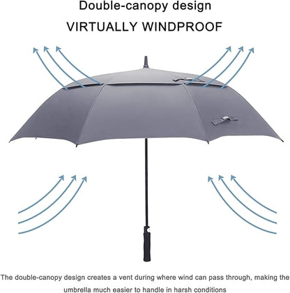 G4Free 47/54/62/68/72 Inch Automatic Open Golf Umbrella Oversize Extra Large Double Canopy Vented Windproof Waterproof Stick Umbrellas