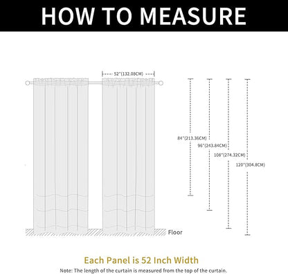 SpaceDresser Waterproof Outdoor Sheer Curtains for Patio - 4 Panels Rod Pocket Indoor Voile Sheer Curtain for Living Room,52W x 84L inch, White