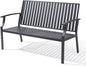 52" Outdoor Bench Garden Bench, Weatherproof Anti-Rust Heavy-Duty Outside Benches Clearance, Aluminum Metal Bench for Front Porch, Patio, Park (Dark Grey,1 PCS)