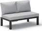 Aluminum Outdoor Patio Sofa Set, 2 Seats Modular Sectional Reclining Loveseat Sofa with Adjustable Backrest & Removable Cushions, All-Weather Conversation Sets for Garden & Yard, Gray