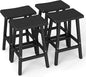 Bar Stools Outdoor Set of 4, Waterproof Modern Durable Resin Saddle Seat,Counter Stool Sturdy Modern Stylish, All-Weather Barstools for Patio, Balcony, or Kitchen Counter(24'')