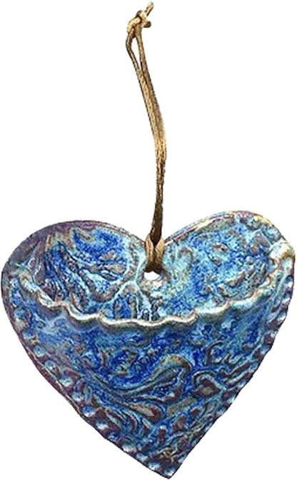 Retro Heart Shaped Plant Pots, Indoor Vertical Wall Hanging Garden Small Plant Pots Succulent Planter Hanging Plant Holder for Window Decorations for Living Room Office (Blue)