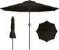 AreShark 9 FT Patio Umbrella for Outdoor, Outdoor Umbrella with Push Button Tilt and Crank, Outdoor Patio Umbrellas with 8 Sturdy Ribs for Market, Garden, Deck, Backyard, Pool (Classic Black)