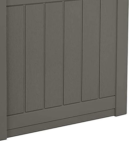 Suncast Outdoor Storage Box - 22 Gallon Stone Gray Resin Outdoor Deck Box with Seat, Weatherproof Patio Storage Bin Container for Keeping Cushions, Tools, & Towels for Pool, Yard, & Garden