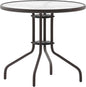Flash Furniture Bellamy 31.5'' Round Indoor/Outdoor Tempered Glass Metal Frame Side Table, Bronze
