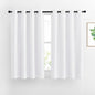 NICETOWN White Small Window Curtain 54 inches Length - (50% Blackout) Thermal Insulated Solid Grommet Sound & Light Reducing Room Darkening Drape for Kitchen/Cafe (1 Panel, W52 x L54)