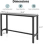 Dining Table 55-Inch Outdoor Counter Height Bar Table, Black Metal