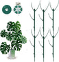 6 Pack Stackable Plant Support Stakes, 43inch Climbing Plant Sticks Structures for Monstera with Garden Ties, Durable Alternative to Moss Pole for Indoor Outdoor Plants